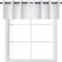 YGO White Window Curtain Valances Grommet Top Small Curtains for Kitchen and Bathroom Room Darkening Home Decoration 52 x 18 inch Grayish White Double Pieces
