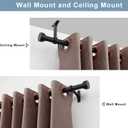 2 Pack Heavy Duty 1 Inch Diameter Single Curtain Rods 36-72 Adjustable Window Curtain Rod with Aluminum Alloy Cylindrical Cap Finials, Wall Mount and Ceiling Mount, Matte Black