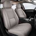 Gray Thick Nappa Leather Automotive Front Car Seat Covers Set of 2