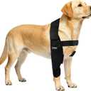 Dog Elbow Brace Protector with Decoupled Chest Strap - Breathable, Abrasion-Resistant - Adjustable Elbow Support for Hygroma, Dysplasia, Arthritis, Calluses & Shoulder Instabilit(Right Leg, M) (Black, M)