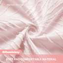 Siiluminisoy Pink Shower Curtain Cute Shower Curtain Fabric Shower Curtains for Girl Tufted Leaves Textured Striped Modern Cloth Shower Curtains for Bathroom, 72" x72"