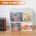 CD Storage Box, Stackable Clear Plastic CD Organizer