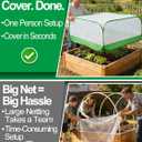 Pop Up Garden Netting for Square Raised Beds - 4'L x 4'W x 2'H Ultra Fine Mesh Net Plant Cover with 8 Stakes, Protection for Vegetables Fruit from Birds Pests