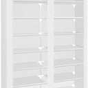 ERONE Shoe Rack Storage Organize, 28 Pairs Portable Double Row with Nonwoven Fabric Cover Shoe Shelf Cabinet for Closet (White)