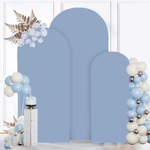 MODFUNS Dusty Blue Arch Cover Set of 3 Spandex Arch Stand Cover Wedding Backdorp Covers 4ft 5ft 6ft Fitted Arches Covers Double Sided Chiara Covers for Wedding Banquet Reception Baby Shower
