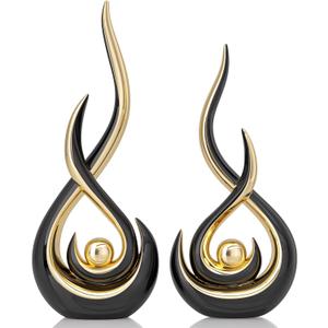XMGZQ Modern Abstract Art Home Decor Accent,Contemporary Statues Coffee Table Decor for Living Room,Table Centerpieces for Dining Room,Ceramic Sculptures Knick Knacks for TV Stand Show Piece (Black)