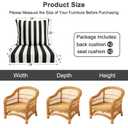 Outdoor Deep Seat Cushion Set, Weatherproof and Fade-Resistant Patio Chair Cushions, 24x24x4 in, 2-Piece Set, with Non-Slip and Outdoor Cushions, Suitable Chairs and loveseats (Black White Stripes)