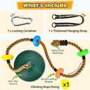 HeyZoo Tree Swing for Kids 330LB Capacity, Climbing Rope with Platforms and Disc Swing Seat Set Outdoor Backyard Playground Accessories with Carabiners and Thickened Strap, Green