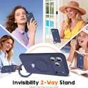 SKYLMW Compatible with iPhone 17 Pro Max Case with Magnetic Invisible Stand Compatible with Mag-safe Military Drop Tested Shockproof Silicone iPhone 17 Pro Max Phone Cases for Women Men 6.9"Dark Blue