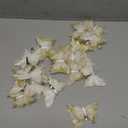 24 Pcs Christmas Tree Glitter Butterflies Ornaments White Feather Butterfly with Glitters Clip on Artificial Butterflies Christmas Tree Decorations for Xmas Wreaths Wedding Birthday(Gold)