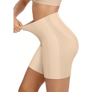 OEAK Tummy Control Shapewear for Women Seamless Girdle High Waisted Body Shaper Underwear Panty Smooth Under Dress Shapewear (Beige, L)