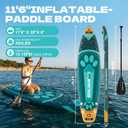 SOLAVERO 11'6" Inflatable Stand Up Paddle Board for All Skill Levels
35” Extra Wide SUP with Non-Slip EVA Pad, Complete Accessories, Paddleboard for Youth & Adult,for Fishing, Surfing & Yoga