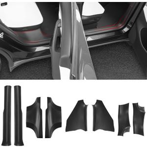 Door Sill Protector for Tesla Model Y 2025 2026 Juniper Front and Rear Door Sill Scuff Plate Guard for Model Y 5 Seater Dirt-Proof and Easy to Clean TPE 8pcs (Not fit 2026 Standard & Performance)
