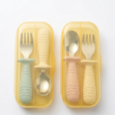 2 x KINGSTONE Toddler Utensils Set with Case, 18/10 Stainless Steel Kids Silverware - Children Safe Small Fork & Spoon, Food-Grade Toddler Dishes, Mirror Polished, Dishwasher Safe