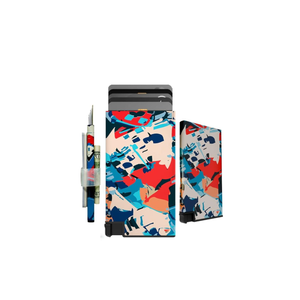 Stylish Ultra Slim Wallet RFID Blocking Premium Aluminum Card Holder w/Trigger to slide up cards - Complete Packaging w/Accessories, Bands to store more, Ideal Gift - Vibrant colors