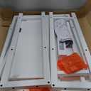 Lufeiya White L Shaped Computer Desk with Power Outlet Shelves, 40 Inch Small Reversible Corner Desk for Small Space Home Office, L-Shaped Desk PC Desks, White