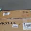 TUTOTAK Bar Cart, Serving Cart - for Home, Microwave Cart, Drink Cart, Mobile Kitchen Shelf with Wine Rack and Glass Holder, Rolling Beverage Cart, Black BC01BK031