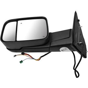 Left Driver Side Tow Mirror Fits for Ram 2500 3500 2019-2022 Support Power Folding Power Glass Adjust & Heated Support BSM with Turn Signal Light Puddle Light 68361475AD CH1320508