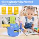 Drawing Robot for Kids, Interactive Educational Drawing Robot, Kids Robot Toys with 100 Word Cards, 12 Color Pens & Voice Interaction, Drawing Machine Present for Girls and Boys Age 5+, Blue