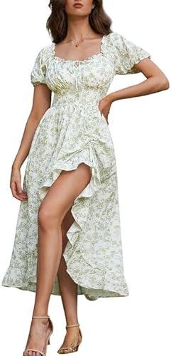 Scarlet Darkness Renaissance Dress Women Cottagecore Corset Dress Ruffle Maxi Dress with Pockets