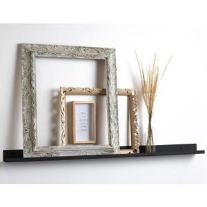 Infinite Design 60" Metal Floating Wall Shelf | Modern Black Powder-Coated Steel Ledge, Made in USA | Wall-Mounted Shelf for Living Room, Kitchen, Bathroom, Bedroom or Office
