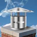 6 Inch Round Chimney Cap, (6/8/10/12) Inch Fastening Device Tapered Top Chimney Cap with Screen, 0.5x0.5 Inch Mesh Screen Stove Pipe Topper, Stovepipe Finial, Galvanized Steel Quality