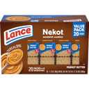 Lance Sandwich Cookies, Nekot Peanut Butter, 20 Individually Wrapped Packs, 6 Sandwiches Each (EXP 09/27/25)