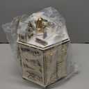 MorTime LED Revolving Music Box Advent Calendar Decorated with Christmas Tree Reindeer House LED Lights, Lighted Wooden Carved 24 Day Countdown to Christmas Calendar