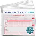 Daily Log Books for Truck Drivers with 7 & 8 Day Recap, 10 Pack, 2-Ply Carbonless, 35 Sets of Forms per Book, 8.5" x 5.5", Paper Driver Log Books for Truckers, Meet Requirements