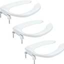 Heavy Duty Commercial Open Front Toilet Seat, Elongated 18.5-Inch, 3PACK