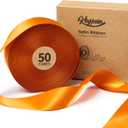 Keypan Satin Ribbon 1-1/2 Inch x 50 Yards Double-Faced Ginger Polyester Ribbons for Crafts Flower Bouquet Gift Wrapping Wedding Invitation