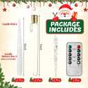 gisgfim 12 Pack Christmas Tree Candles with Remote & Hooks LED Flickering Flameless Candles with Timer Hanging Crystals Ornaments for Home Party Gifts Wedding Chandelier Decors-Acrylic Icicles Hook