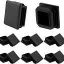 12 Pcs 1-1/2" Square Plastic Plugs, Black Tube End CapsTubing Post End Cap for Square Tube, Chair Legs, Fence