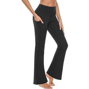 Stelle Bootcut Yoga Pants with Pockets for Women 30" Wide Leg Pants High Waist Tummy Control Workout Yoga Pants
 Size M