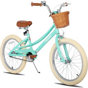 JOYSTAR Girls Bike for 2-12 Years Old Toddlers and Kids, Retro Style Kids Bike with Training Wheels, 20 Inch Children Bicycle with Kickstand (Mint Green)