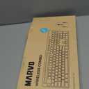 Wireless Keyboard and Mouse Combo, MARVO 2.4G Ergonomic Wireless Computer Keyboard with Phone Tablet Holder, Silent Mouse with 6 Button, Compatible with MacBook, Windows (Black)