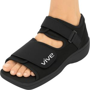 Vive Post Op Shoe - Lightweight Medical Walking Boot with Adjustable Strap - Orthopedic Recovery Cast Shoe for Post Surgery, Fractured Foot, Injured Toes, Stress Fracture, Sprains - Left or Right Foot (Medium)