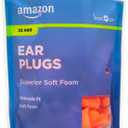 Amazon Basic Care Soft Foam Earplugs, 100 Count (1 Pack of 50 Pairs)
