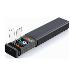 7 Day Weekly Metal Pill Organizer Travel, Kursoaya Premium Aluminum Daily Pill Box, Cute Portable Pill Case, Large Capacity Pill Holder for Supplements, Pills, Vitamins, Medicine (Matte Gray)