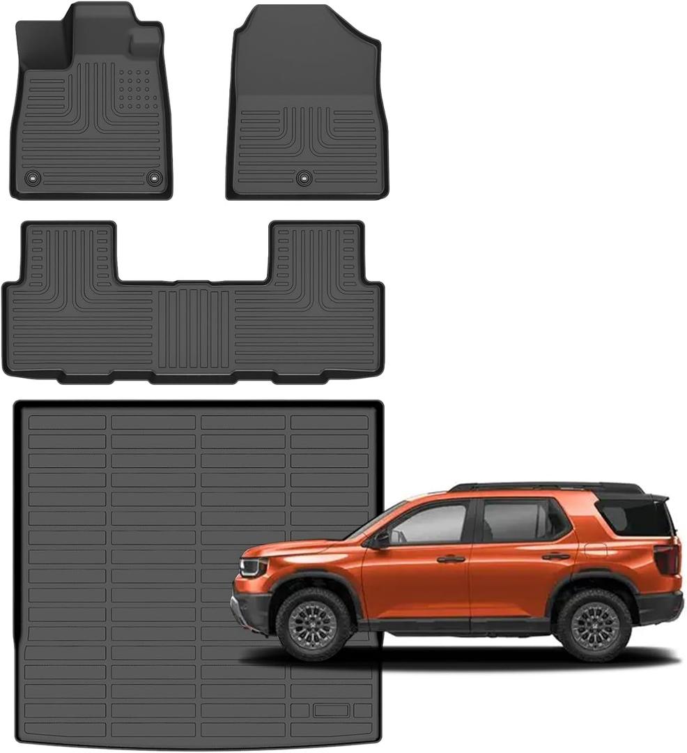 for Honda Passport Floor Mats 2026,Car Mats for Honda Passport (Trailsport & RTL Series) All Weather Floor Mat Cargo Liner Accessories