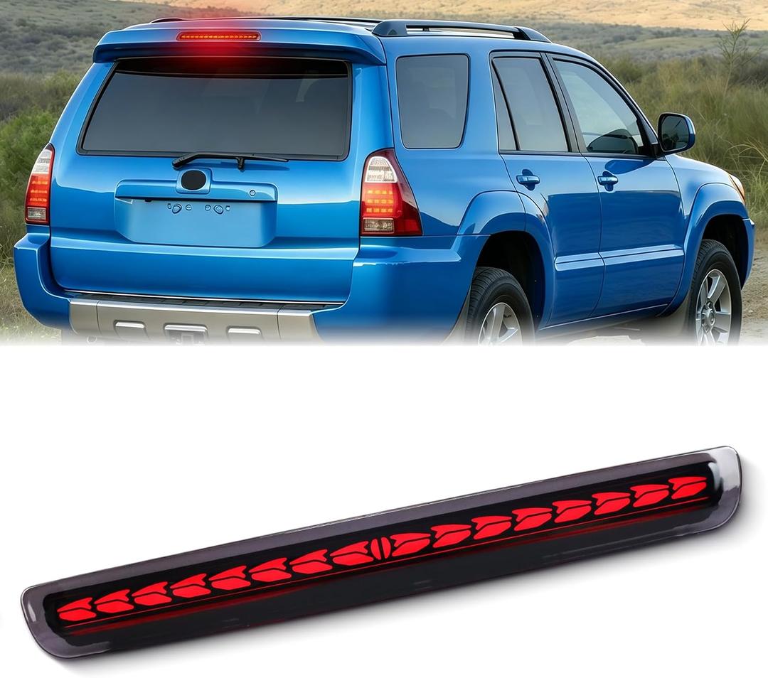LED 3rd Third Brake Light Compatible with for Toyota 4Runner 2003-2009 High Mount 3rd Third Brake, Cargo Lamp,OEM 81570-35100 (SMOKED, fit models with OEM rear spoiler)