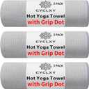 3 Pack Yoga Mat Towels with Grip Dot, Hot Yoga Towel Non Slip Yoga Mat Towel Non-Slip Sweat Absorbent Anti-Slip Yoga Towel for Bikram,Pilates (72.00" x 26.50", Grey)