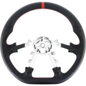 LOSCHEN Full Leather Steering Wheel for Chevrolet Corvette C5 1997-2004 Full Nappa Perforated Leather, D-shaped Flat-bottom Steering Wheel