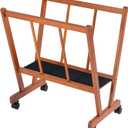 MEEDEN Art Display Print Rack: Artist Storage Rack with Castors for Canvas Organizer - Beech Wood Large Drying Racks for Prints Artworks Panels Posters Stand Art Shows & Galleries - Walnut