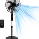 NEWBULIG 17" Pedestal Fans with Remote, Oscillating Standing Fan with 3 Speed & 3 Model, Quiet Timer Stand Up Fan for Indoor, Bedroom, Living Room, Adjustable Height & Tilt Head, Easy Assembly