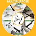 Mini Mop and Cleaning Brush Set, Foldable Self-Squeeze Sponge Mini Mop & Hard Bristle Crevice Cleaning Brush for Small Spaces, Tight Spaces, Gaps, Grout Cleaning, Kitchen, Bathroom, Desktop (Black and Orange)