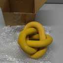 Yalikop 3 Link Wood Knot Decor Rustic Home Dcor Accents Hand Carved Coffee Table Decoration, Boho Chain Link Decoration, Modern Shelf, Rustic Objects for Home Living Room Bedroom(Yellow)