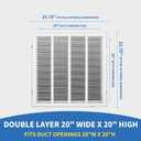20x20 Return Air Grille [Duct Opening Size],Return Air Vent Cover for Wall Or Ceiling,Steel Return Air Filter Grilles Removable Face/Door for 1 Inch Filters (20"W x 20"H [Duct Opening])