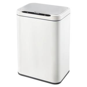 ELPHECO Stainless Steel Office Trash Can Motion Sensor Garbage Can Touchless Smart Trash Can Automatic Waste Bin for Kitchen, Office, Bathroom (White, 5.5 Gallons), 3AA