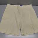 ISEEGZ 7" Men's Linen Shorts Dress Casual Work Golf Cotton Linen Shorts for Men Flat Front with Pockets Belt Loop (Beige, L)